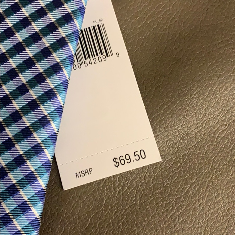 Tommy Hilfiger Men's York Slim Plaid Tie aqua - Picture 3 of 4